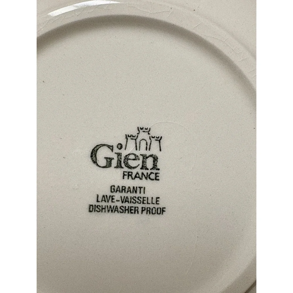 Gien France Vintage Citron Lemon Dessert Plates - Set of 6, 6.75